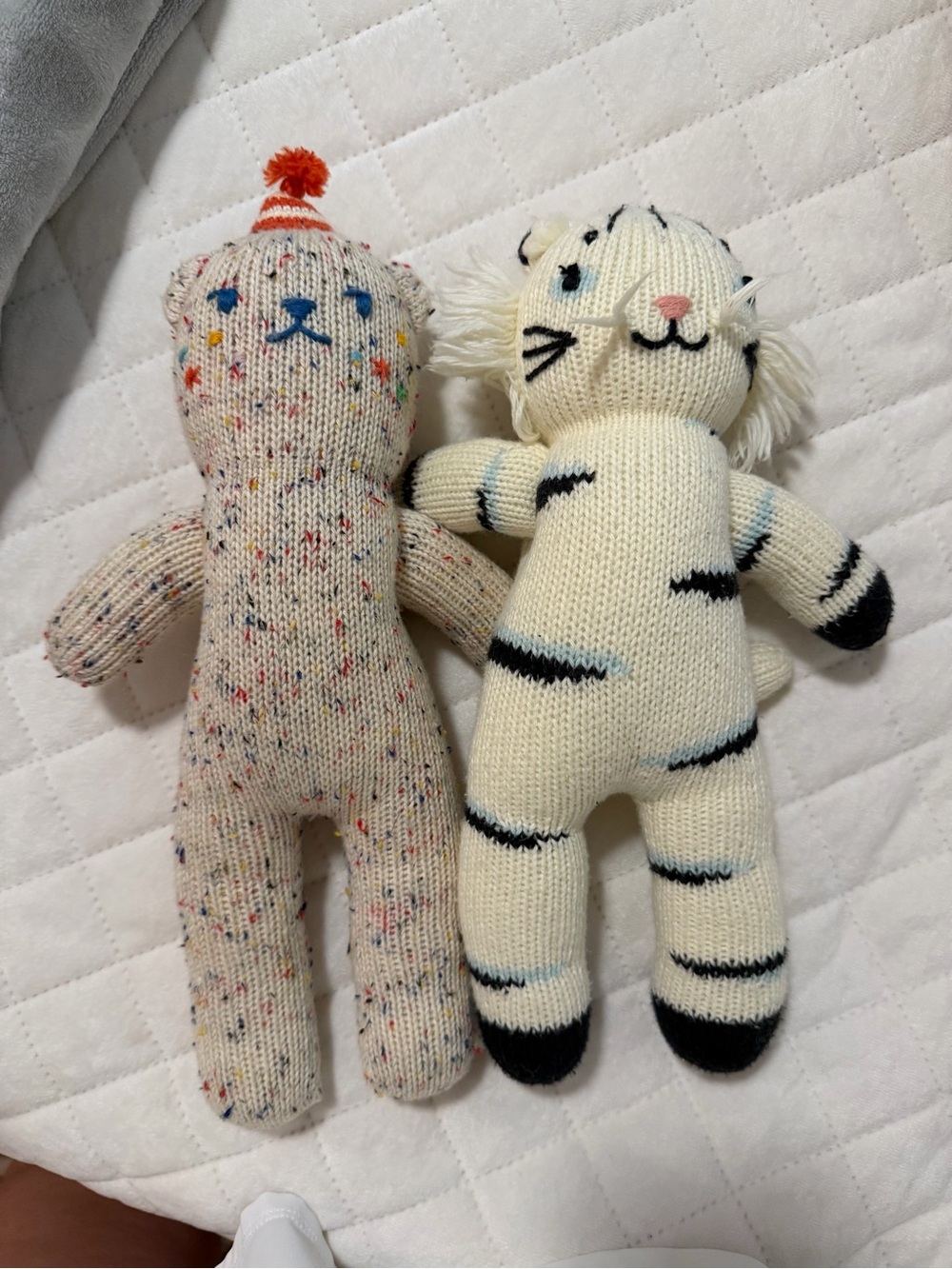 Hand-Knit BlaBla Dolls Plush Toy - Party Bear and White Tiger